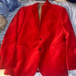 Red velvet blazer